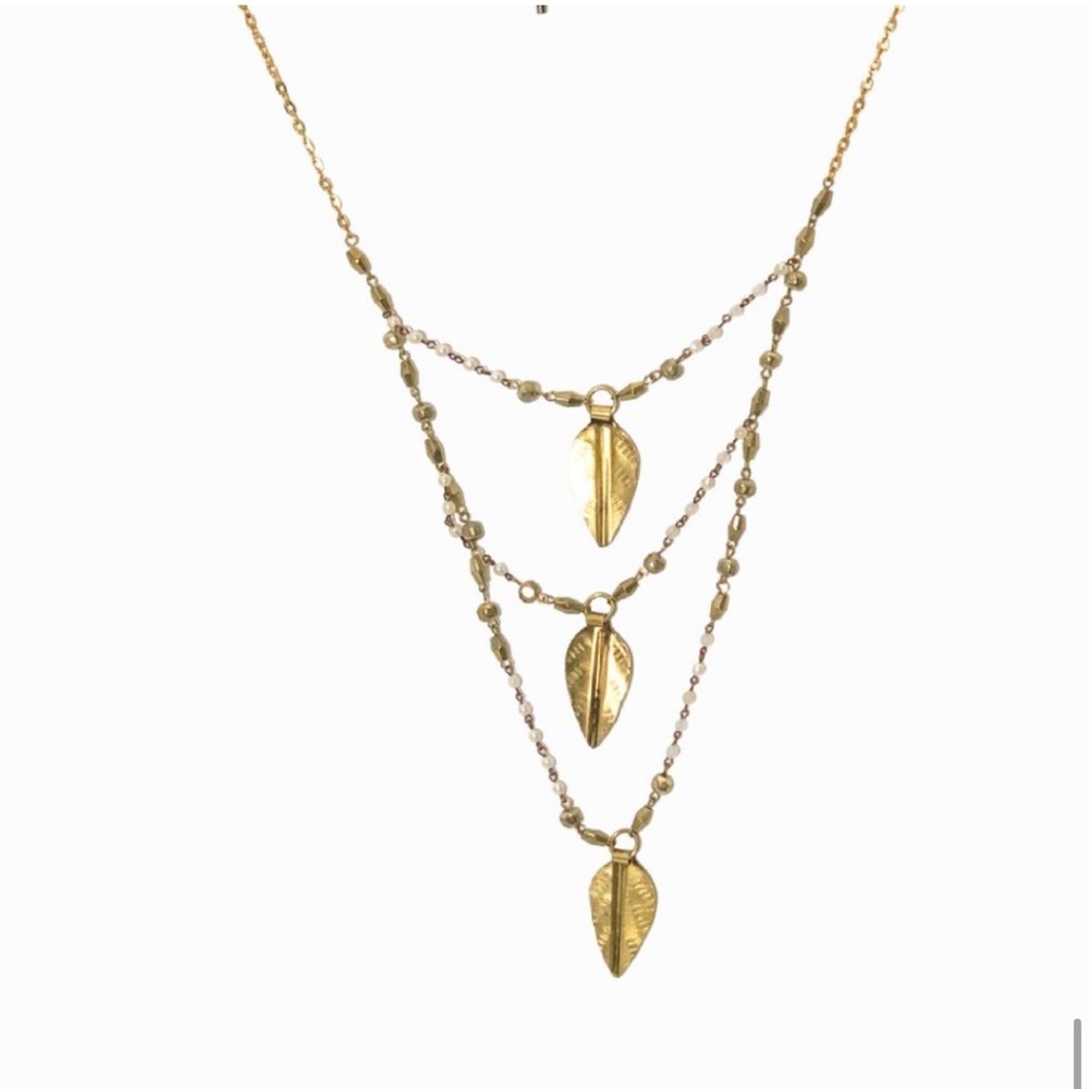 VANESSA MOONEY *San Antonio* brass leaf motif boho necklace aso Kendall Jenner - Picture 6 of 8